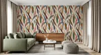 Contemporary Abstract Painted Foliage Wallpaper
