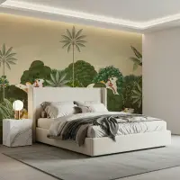 Pichwai Sacred Cow and Tropical Forest Wall Mural