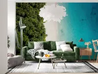Verdant Palm Forest Azure Coastline Wallpaper Mural