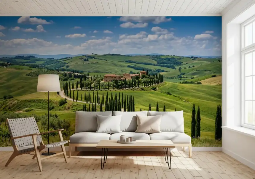 Tuscan Cypress Serenity Wall Mural