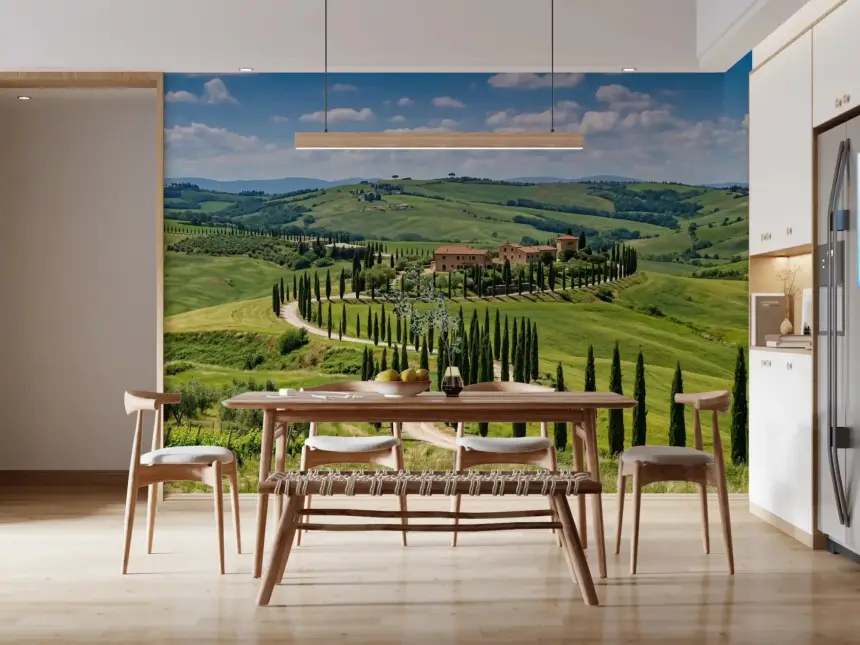 Tuscan Cypress Serenity Wall Mural