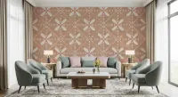 Terracotta Diamond Geometric Pattern Wallpaper