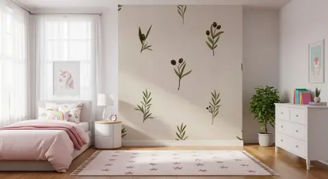 Mediterranean Olive Sprig Pattern Wallpaper