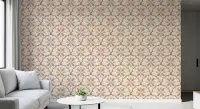 Terracotta Scallop Floral Pattern Wallpaper