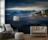 Dramatic Twilight Mountain Landscape Wallpaper