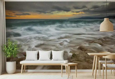 Dramatic Ocean Sunset Wall Mural