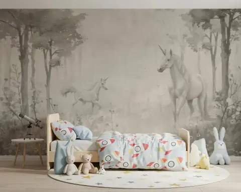 Dreamy Unicorn Forest Wall Mural