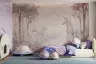 Enchanted Unicorn Forest Watercolor Wall Mural 2