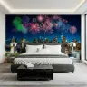 New York City Skyline Fireworks Wall Mural 2