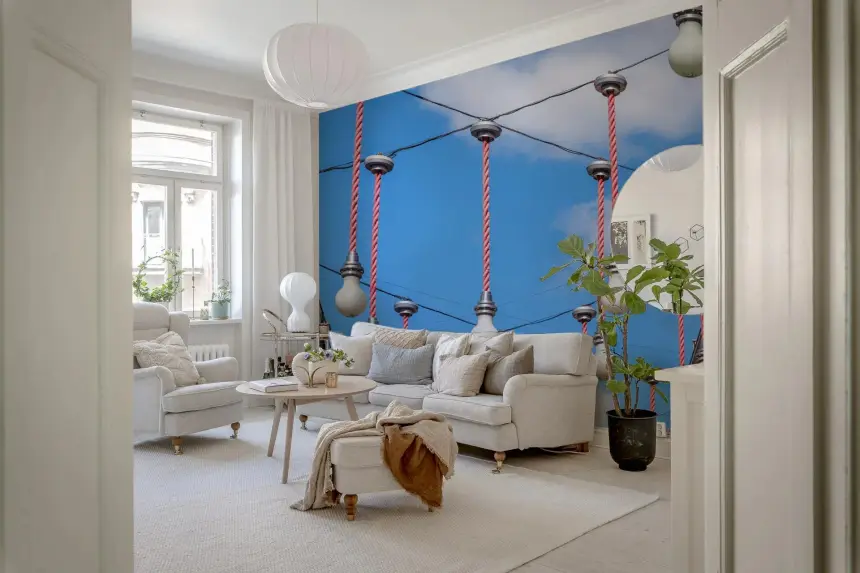 Urban Hanging Lights Wall Mural