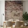 Distressed Russet and Grey Brick Wall Mural 1
