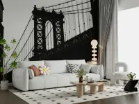 Dramatic Manhattan Bridge Silhouette Wall Mural