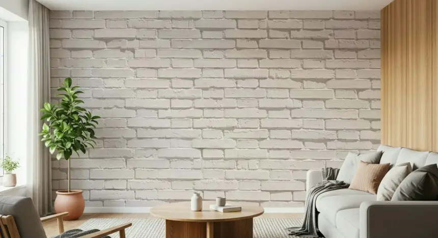 Urban White Brick Wall Mural -2308181