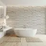 Distressed White Brick Wall Mural 3