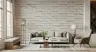 Distressed White Brick Wall Mural 1