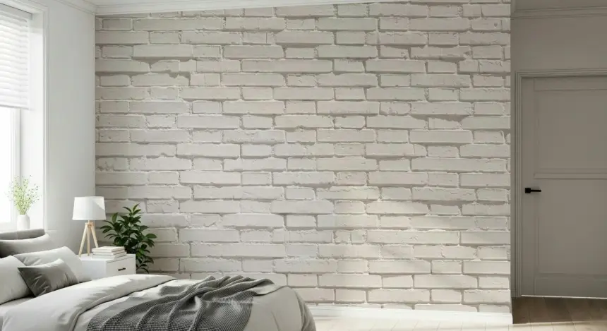 Urban White Brick Wall Mural -2308181