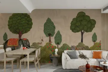 Jungle Safari Animals Wall Mural