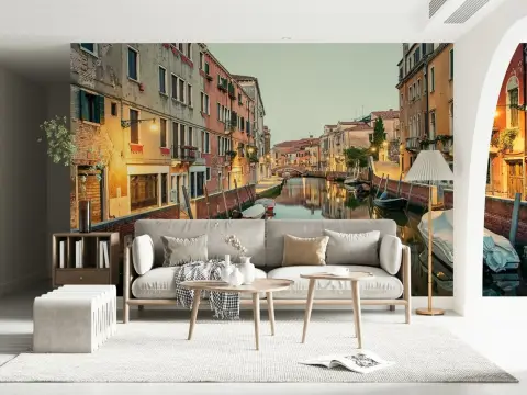 Venetian Canal Evening Wall Mural