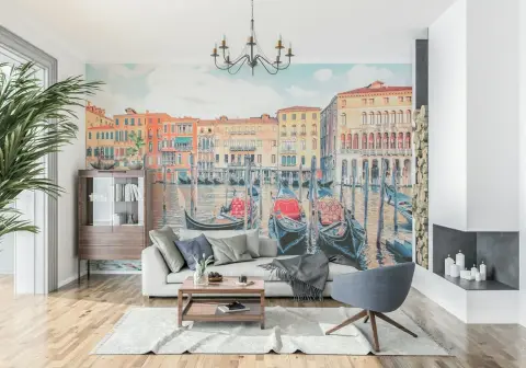 Vibrant Venice Grand Canal Scenic Wall Mural
