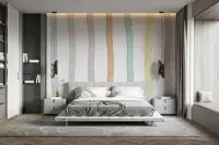 Modern Pastel Watercolor Vertical Stripe Wall Mural