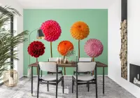 Vibrant Dahlia Blooms Botanical Wall Mural
