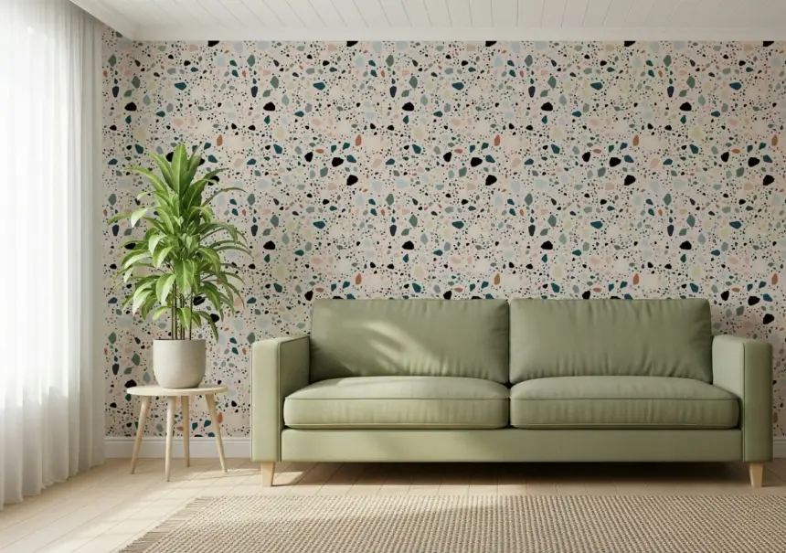 Vibrant Multicolour Terrazzo Wallpaper