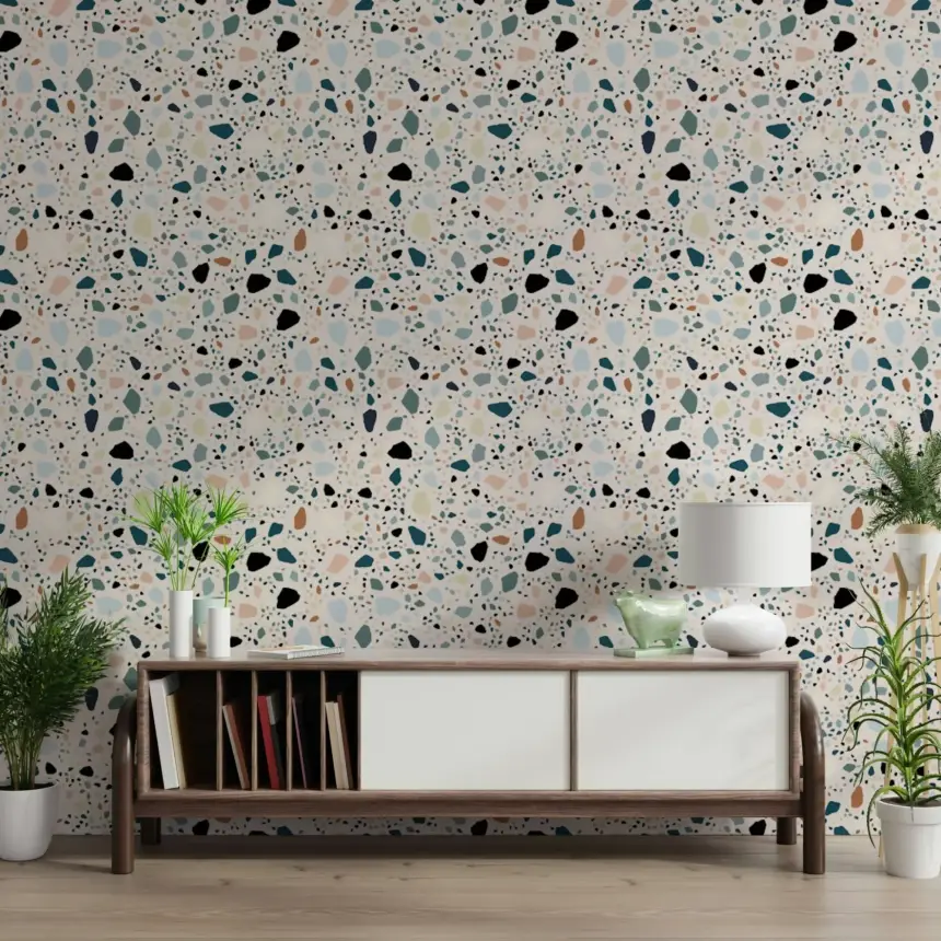Vibrant Multicolour Terrazzo Wallpaper