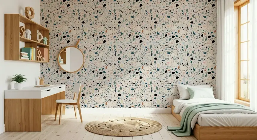 Vibrant Multicolour Terrazzo Wallpaper