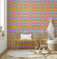 Vibrant Playful Checkered Blocks Wallpaper