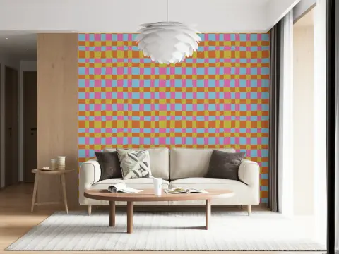 Vibrant Playful Checkered Blocks Wallpaper