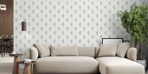 Vintage Lavender Botanical Print Wallpaper
