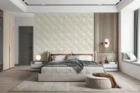 Subtle Beige Folk Tile Pattern Wallpaper