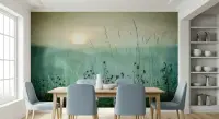 Textured Meadow Sunset Wall Mural