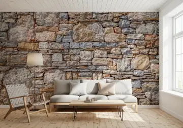 Rustic Stone Wall Effect Wallpaper Mural