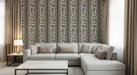 Elegant Trailing Foliage Striped Wallpaper