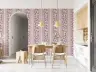 Lavender Botanical Leaf Stripe Wallpaper 2