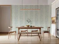 Vintage Trailing Foliage Striped Wallpaper