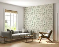 Vintage Travel Fashion Figures Pattern Wallpaper