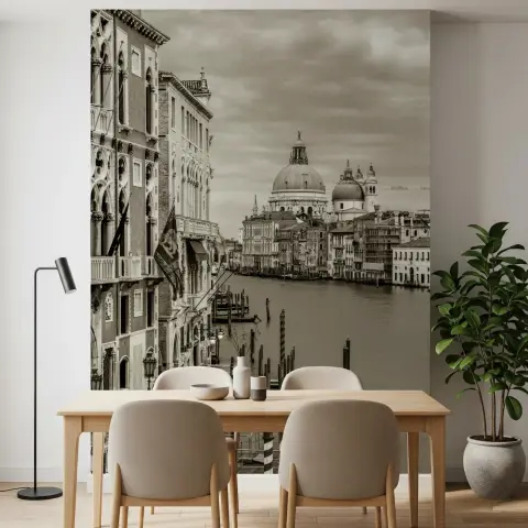 Sepia Venice Grand Canal Architectural Wall Mural
