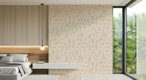 Wanderlust Vintage Travel Pattern Wallpaper