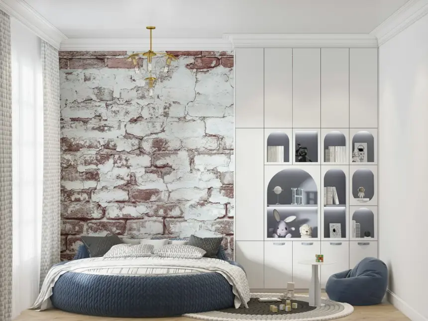 Vintage Washed Brick Wall Mural -2226409