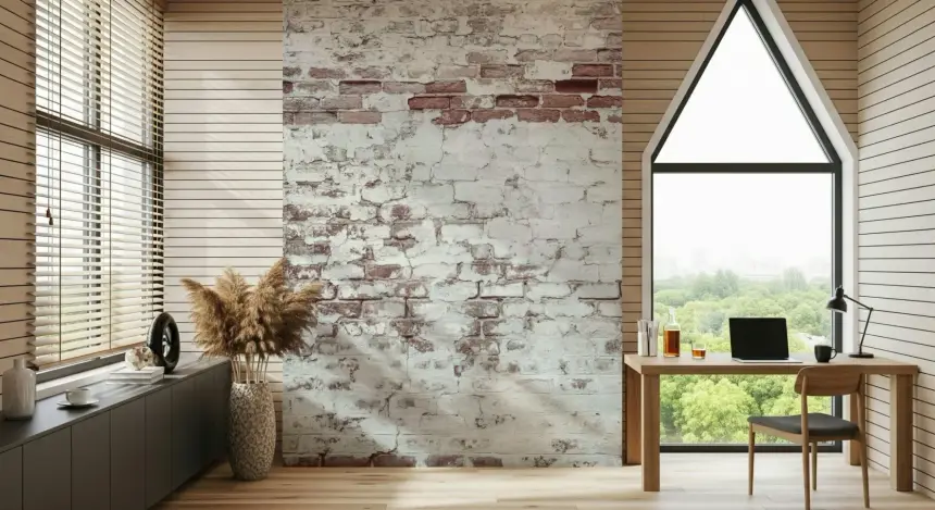Vintage Washed Brick Wall Mural -2226409