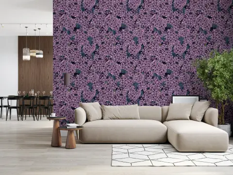 Vibrant Purple Lilac Bloom Floral Wallpaper