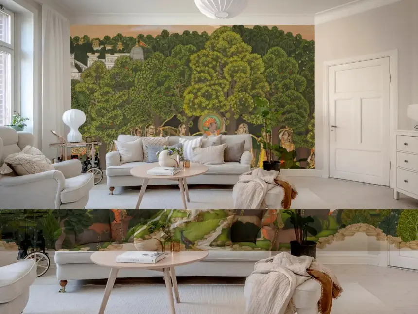 Vrindavan Forest Gathering Wall Mural