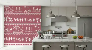 Warli Utsav Village Life Wall Mural