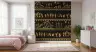 Golden Warli Tribal Village Life Wall Mural 3