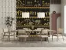 Golden Warli Tribal Village Life Wall Mural 5