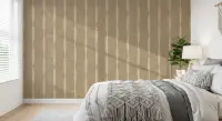 Modern Beige Textured Vertical Stripe Wallpaper