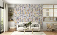 Watercolor Meadow Wildflower Wallpaper