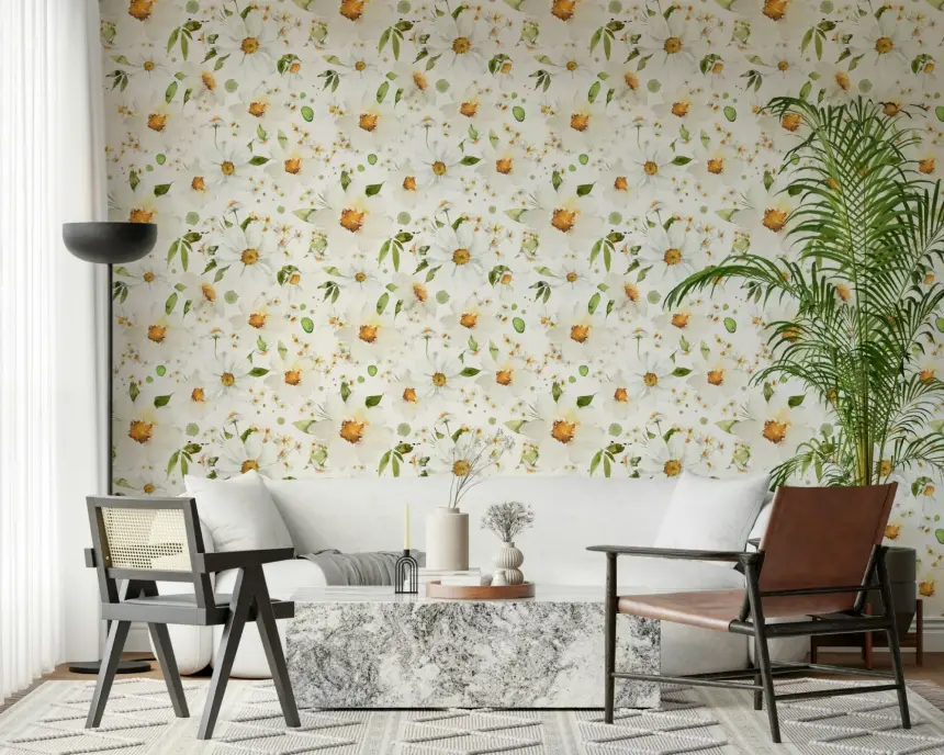 Watercolor Daisy Dreams Wallpaper